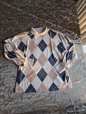 Maurices Argyle Mock Neck Sweater
